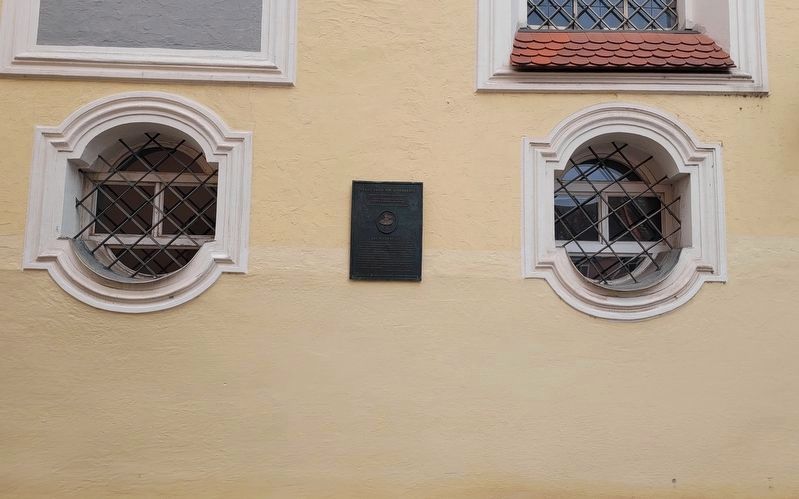 The Franz-Xaver von Schönwerth Marker on the exterior south wall of the school church. Click for full size. The Franz-Xaver von Schönwerth Marker on the exterior south wall of the school church image. Click for full size.