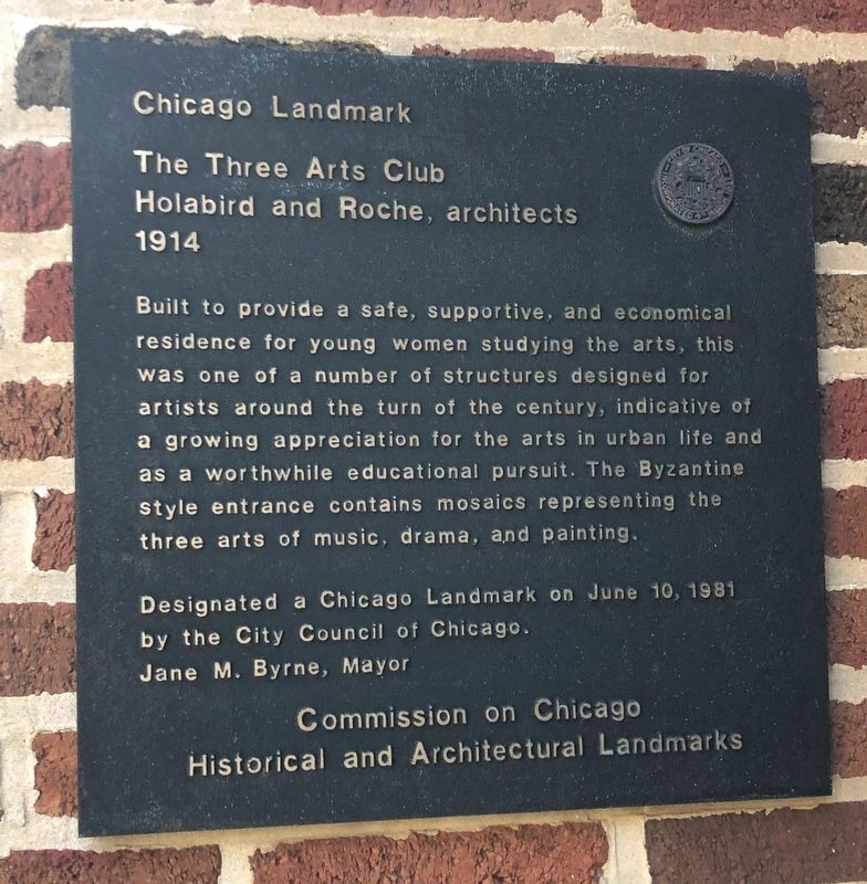 The Three Arts Club Marker image. Click for full size.