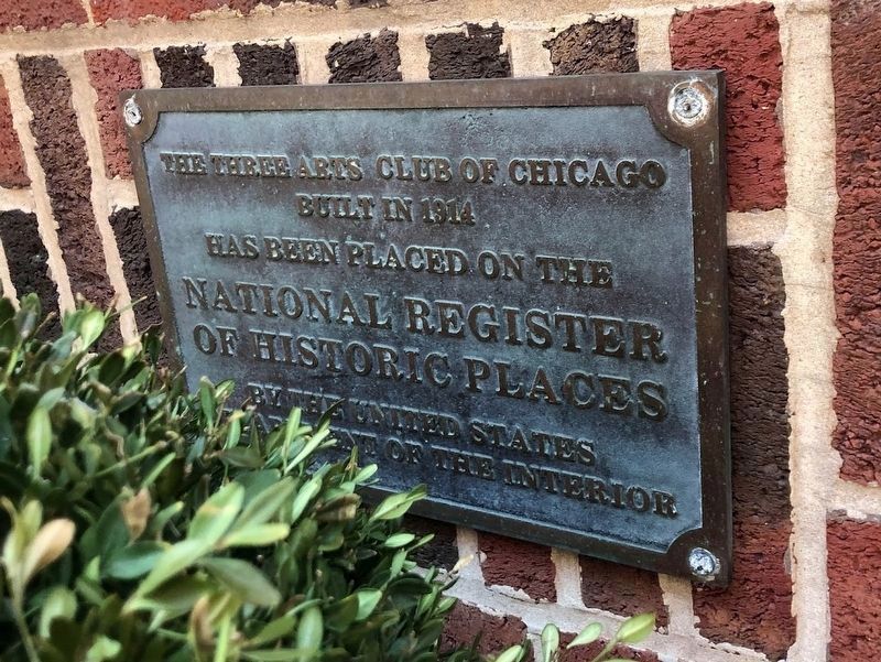 The Three Arts Club National Historic Register Marker. Click for full size. The Three Arts Club National Historic Register Marker image. Click for full size.