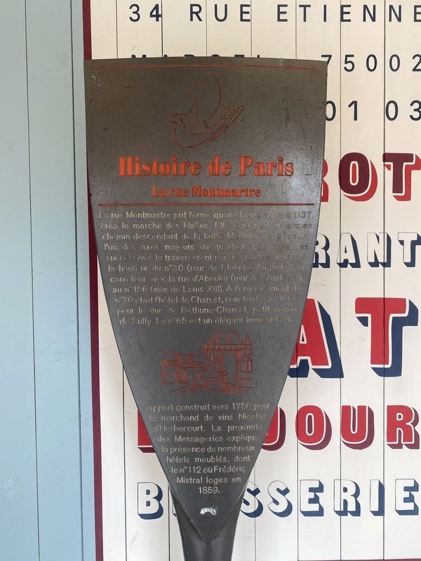 La Rue Montmartre Marker. Click for full size. La Rue Montmartre Marker image. Click for full size.