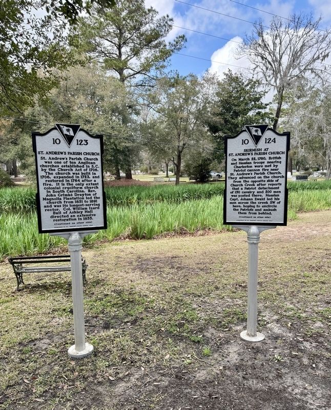 St. Andrew�s Parish Church Marker (left) image. Click for full size.