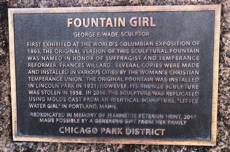 Fountain Girl Marker. Click for full size. Fountain Girl Marker image. Click for full size.