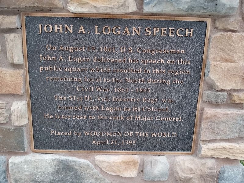 John A. Logan Speech Marker. Click for full size. John A. Logan Speech Marker image. Click for full size.