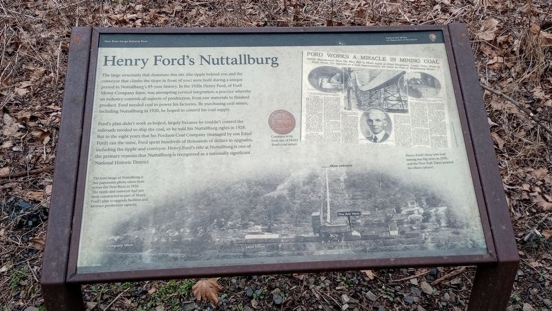 Henry Ford's Nuttallburg Marker. Click for full size. Henry Ford's Nuttallburg Marker image. Click for full size.