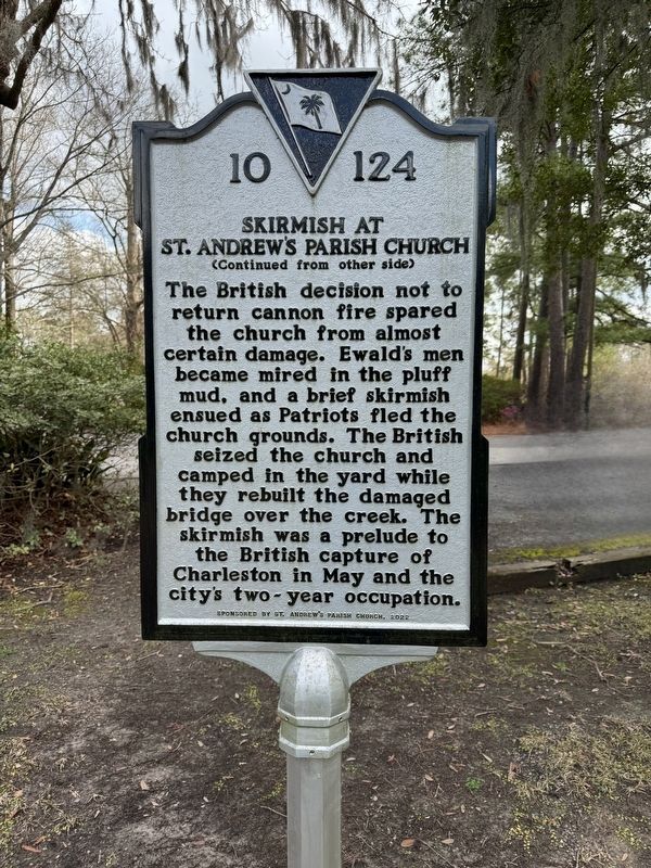 Skirmish at St. Andrews Parish Church Marker image. Click for full size.