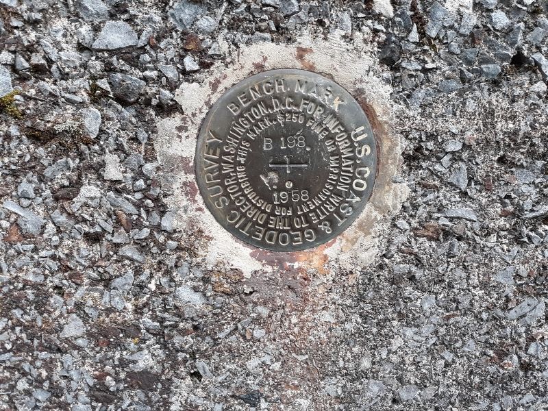 Benchmark on Water Tower Remnants. Click for full size. Benchmark on Water Tower Remnants image. Click for full size.