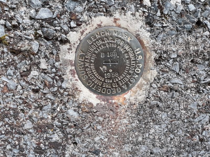 Benchmark on Water Tower Remnants image. Click for full size.
