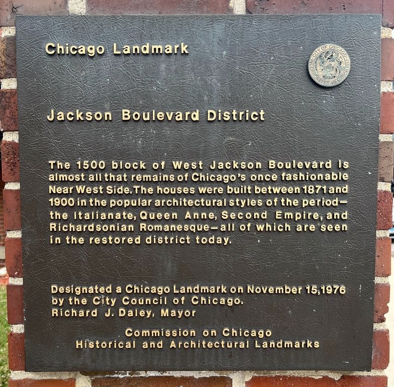 Jackson Boulevard District Marker image. Click for full size.