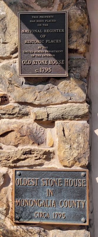 Plaques on the Old Stone House image. Click for full size.