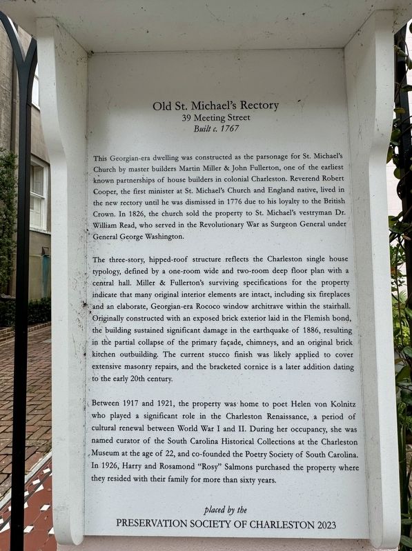Old St. Michael�s Rectory Marker image. Click for full size.