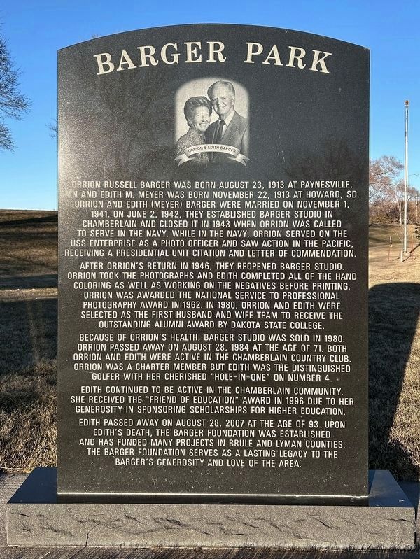 Barger Park Marker, Side One. Click for full size. Barger Park Marker, Side One image. Click for full size.