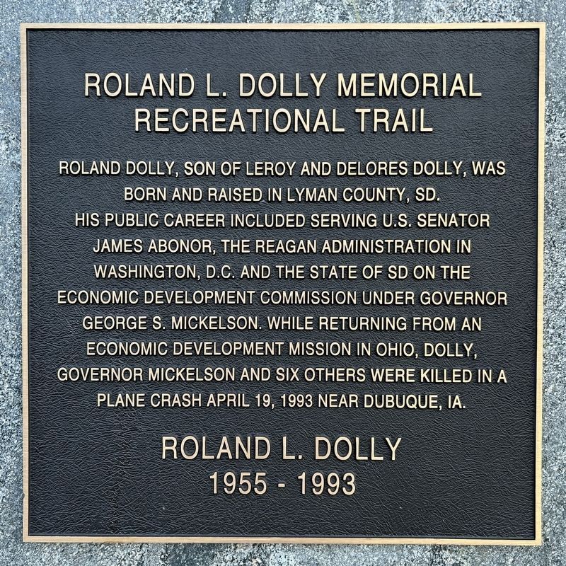 Roland L. Dolly Memorial Recreational Trail Marker. Click for full size. Roland L. Dolly Memorial Recreational Trail Marker image. Click for full size.