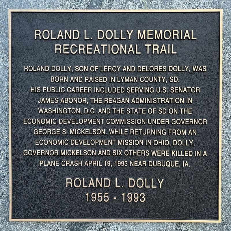 Roland L. Dolly Memorial Recreational Trail Marker image. Click for full size.