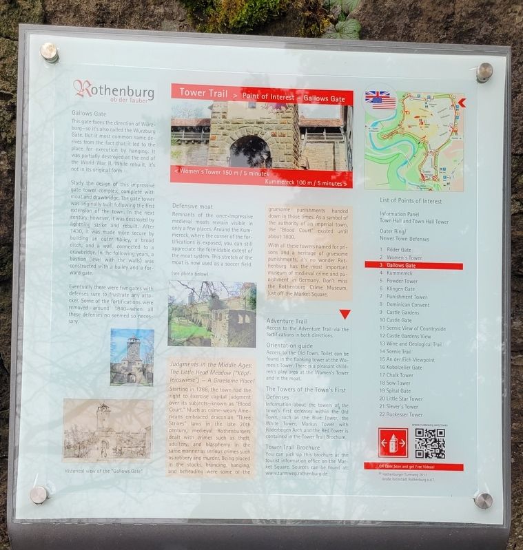 Galgen- oder Würzburger-Tor / Gallows Gate - English Marker. Click for full size. Galgen- oder Würzburger-Tor / Gallows Gate - English Marker image. Click for full size.
