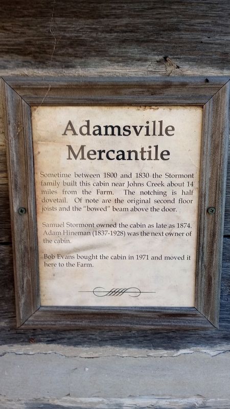Adamsville Mercantile Marker image. Click for full size.