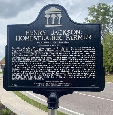 Henry Jackson Homesteader, Farmer Marker (side 2) image. Click for full size.