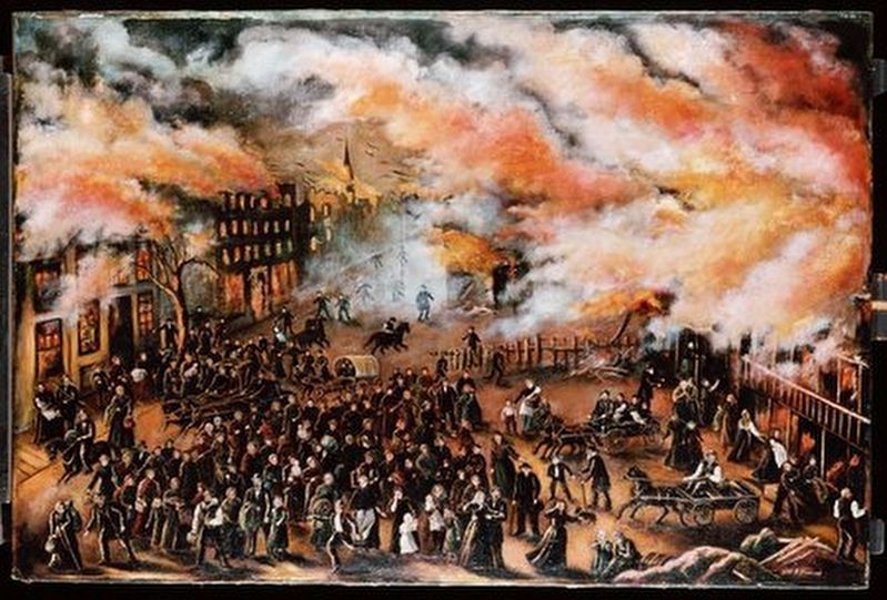 "Memories of the Chicago Fire in 1871," by Julia Lemos image. Click for full size.