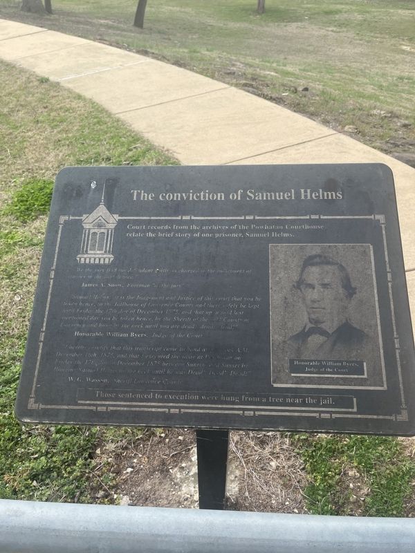 The Conviction of Samuel Helms Marker image. Click for full size.