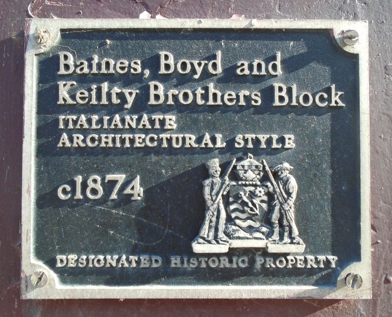 Baines, Boyd and Keilty Brothers Block Marker image. Click for full size.