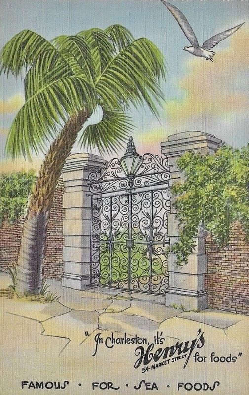 Henry�s Restaurant advertising postcard image. Click for full size.