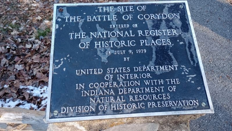 The Site of The Battle of Corydon Marker. Click for more information. The Site of The Battle of Corydon Marker image. Click for more information.
