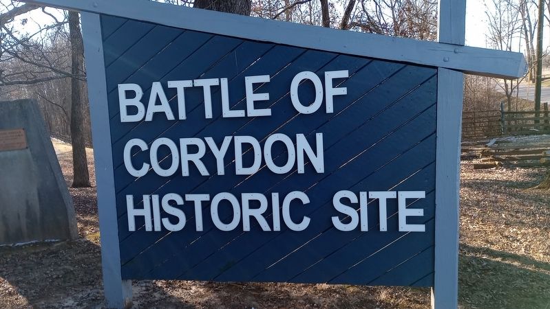The Site of The Battle of Corydon Marker. Click for full size. The Site of The Battle of Corydon Marker image. Click for full size.