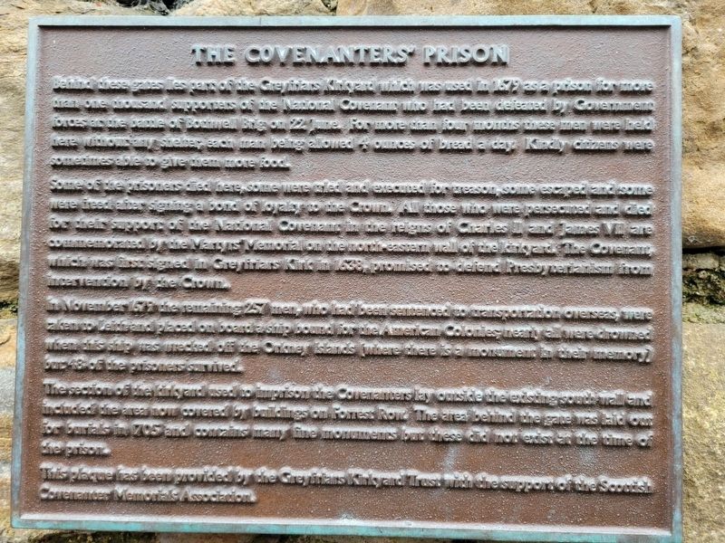 The Covenanters' Prison Marker. Click for full size. The Covenanters' Prison Marker image. Click for full size.