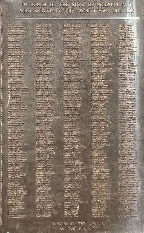 Norwich World War I Memorial image. Click for full size.