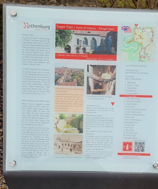 Klingentor / Klingen Gate - English Marker image. Click for full size.