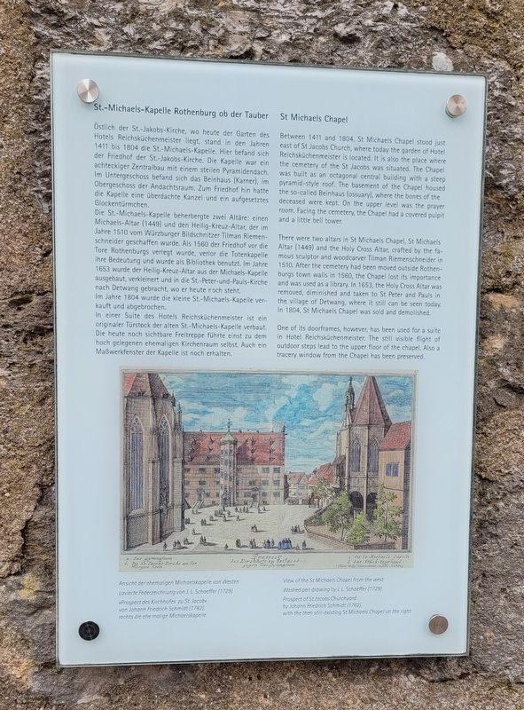 St.-Michaels-Kapelle Rothenburg ob der Tauber / St Michaels Chapel Marker. Click for full size. St.-Michaels-Kapelle Rothenburg ob der Tauber / St Michaels Chapel Marker image. Click for full size.