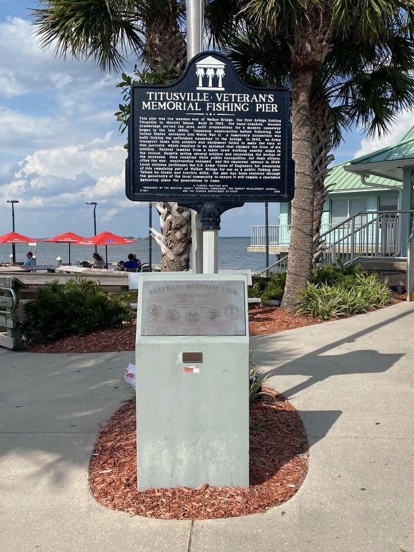 Titusville Veteran's Memorial Fishing Pier Marker image. Click for full size.