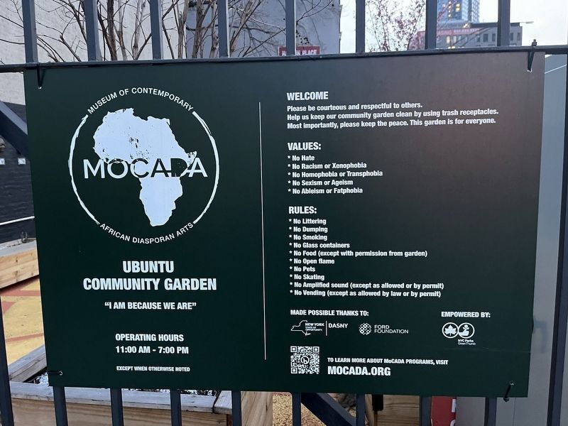 Ubuntu Community Garden signage. Click for full size. Ubuntu Community Garden signage image. Click for full size.