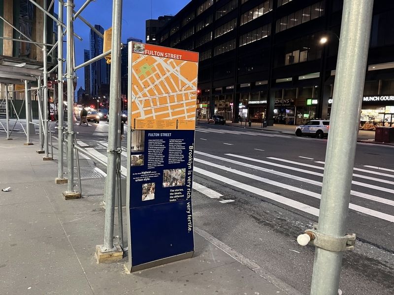 Fulton Street / Downtown Brooklyn Marker. Click for full size. Fulton Street / Downtown Brooklyn Marker image. Click for full size.