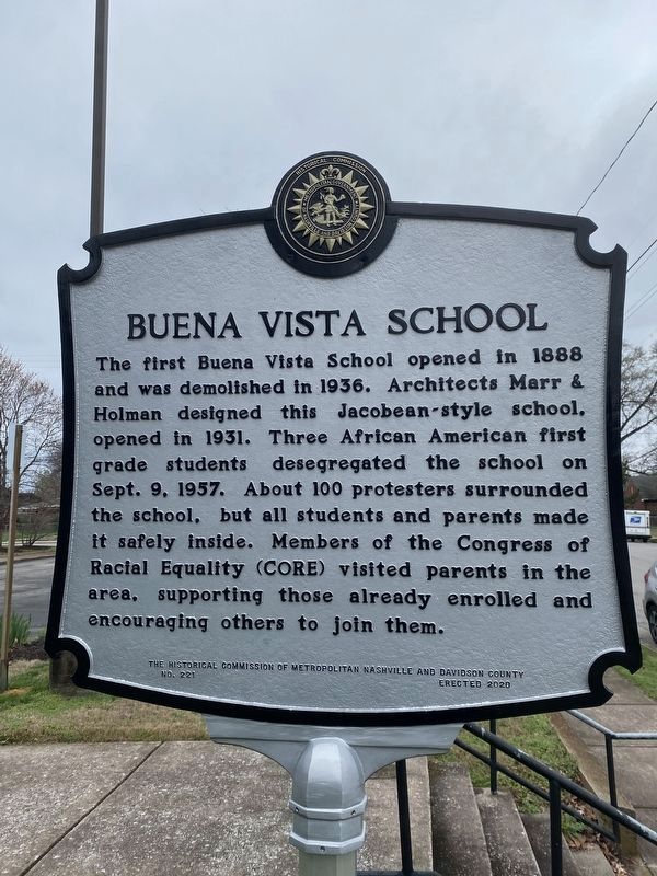Buena Vista School / School Desegregation in Nashville "Nashville Plan" Schools Marker image. Click for full size.