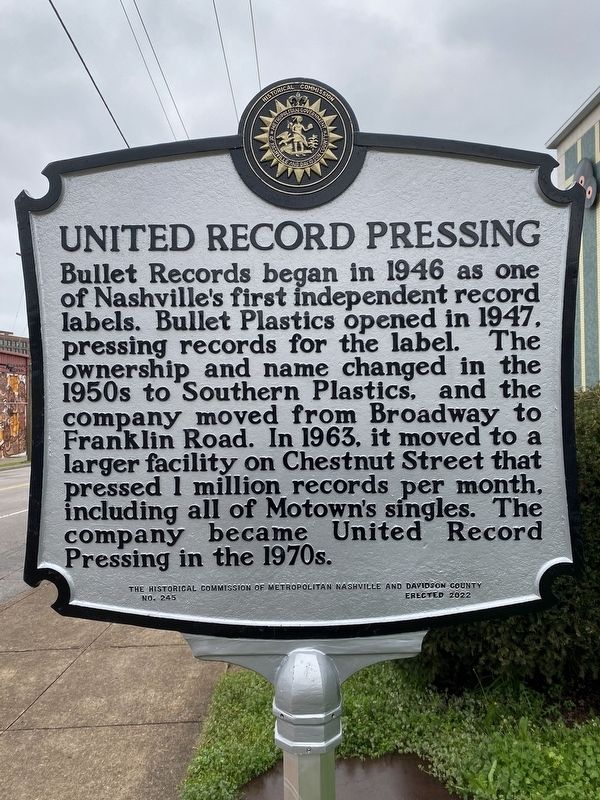 United Record Pressing Marker image. Click for full size.