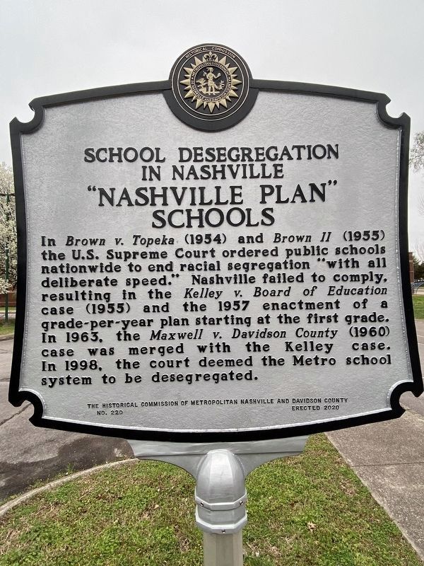 School Desegregation in Nashville side of the marker image. Click for full size.