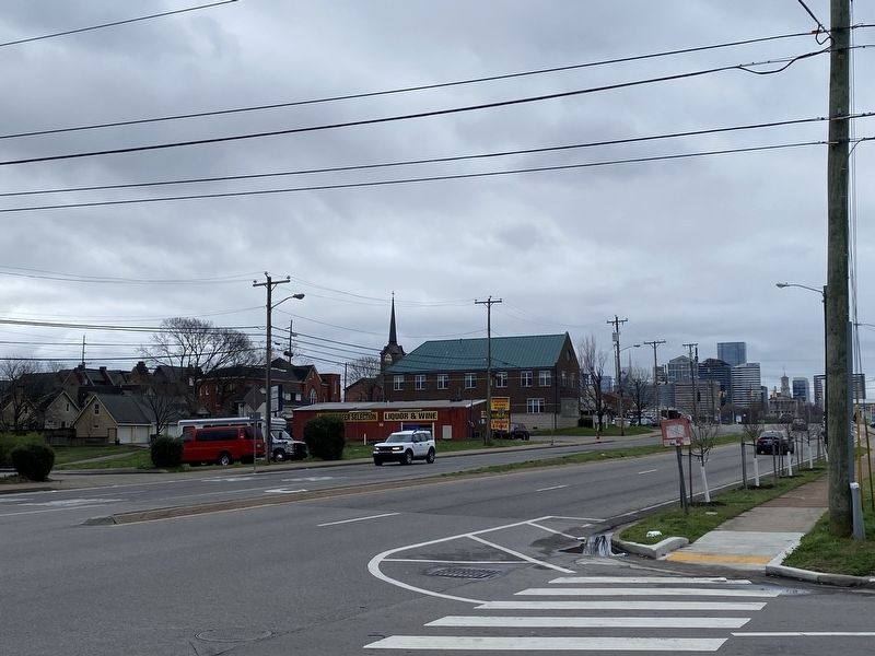 Germantown Marker (on the right, to the left of the sidewalk) image. Click for full size.