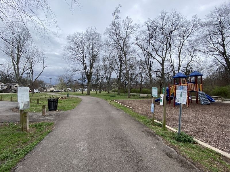 England Park Marker (on left side of photo). Click for full size. England Park Marker (on left side of photo) image. Click for full size.