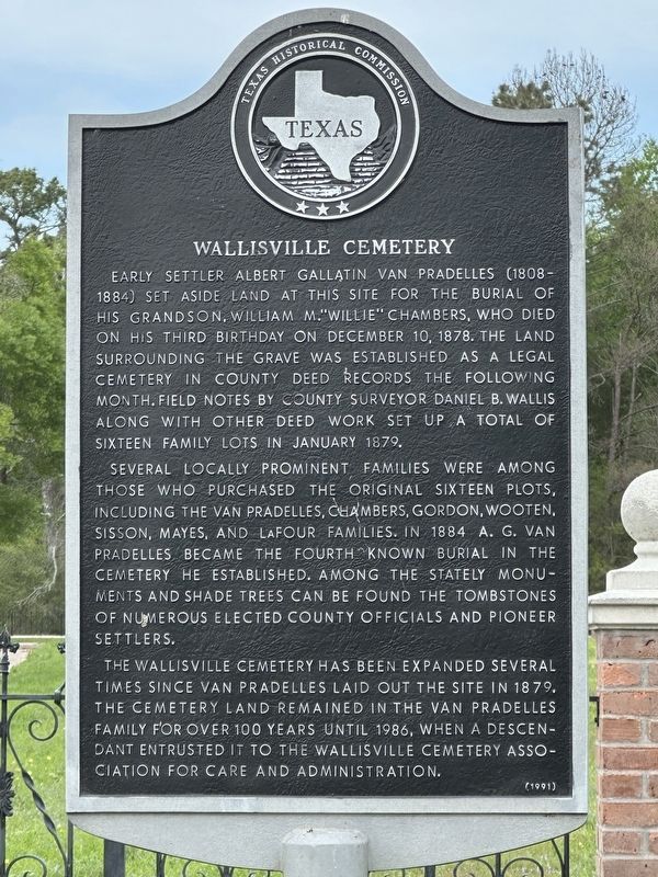 Wallisville Cemetery Marker image. Click for full size.