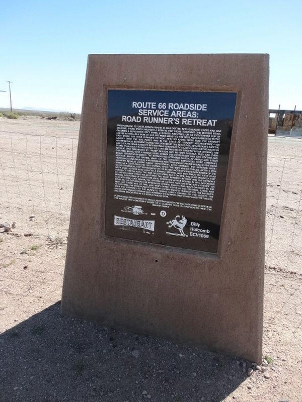Route 66 Roadside Service Areas: Road Runners Retreat Marker image. Click for full size.