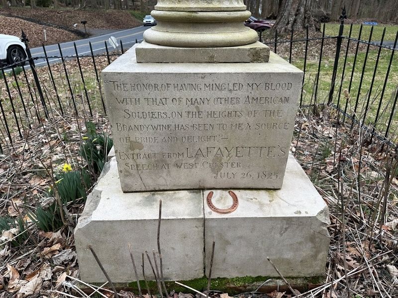 Lafayette Memorial - eastern face. Click for full size. Lafayette Memorial - eastern face image. Click for full size.