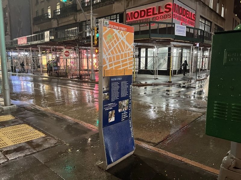 Fulton Street / Downtown Brooklyn Marker. Click for full size. Fulton Street / Downtown Brooklyn Marker image. Click for full size.