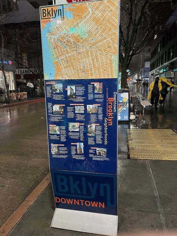Downtown Brooklyn side of the marker. Click for full size. Downtown Brooklyn side of the marker image. Click for full size.