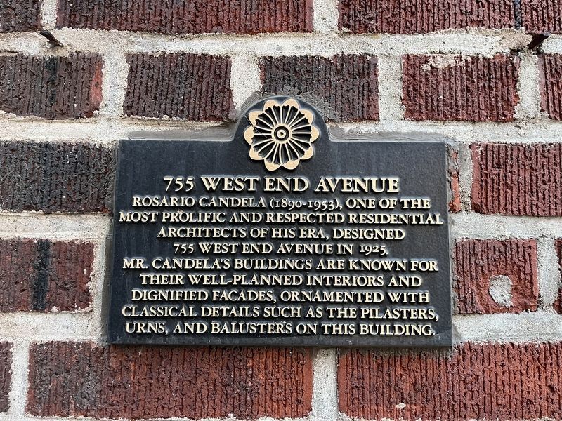 755 West End Avenue Marker image. Click for full size.