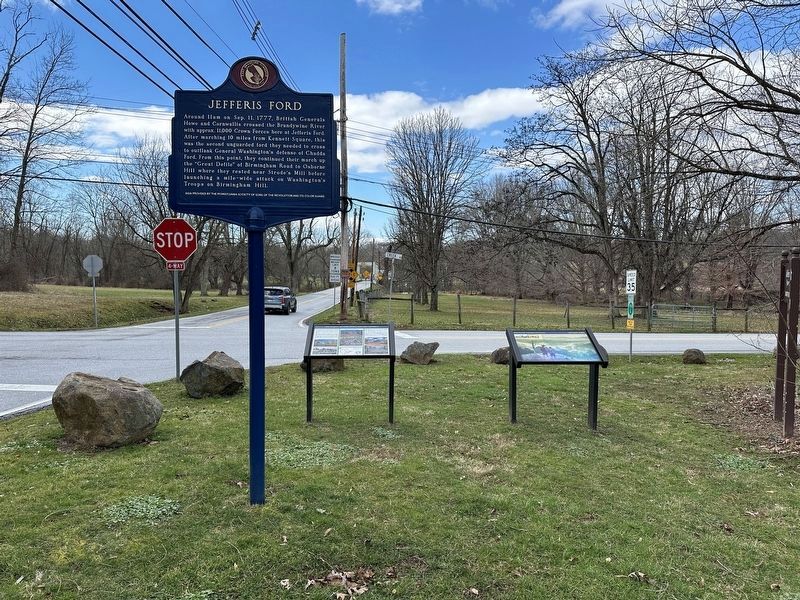 Jefferis Ford Marker looking toward the modern bridge image. Click for full size.
