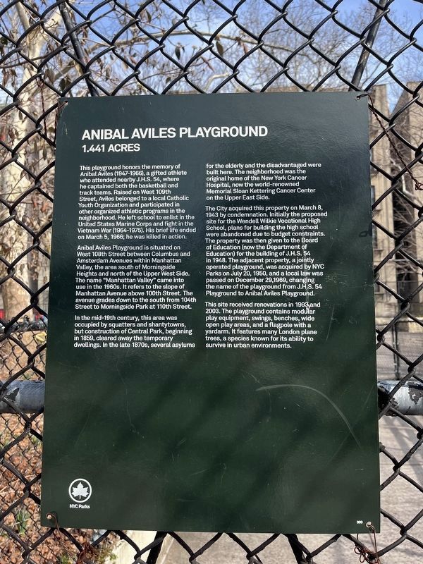 Anibal Aviles Playground Marker. Click for full size. Anibal Aviles Playground Marker image. Click for full size.
