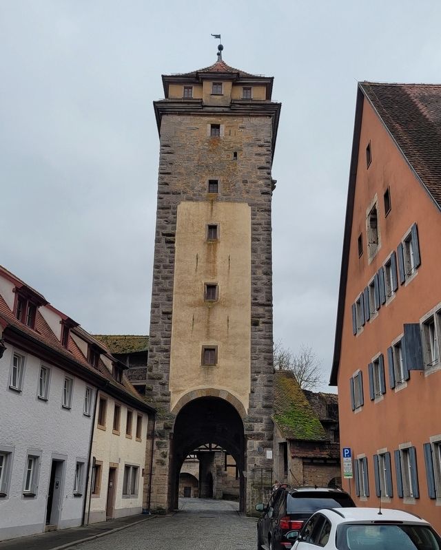 The view of the Hospital Gate Tower and Marker from the street image. Click for full size.
