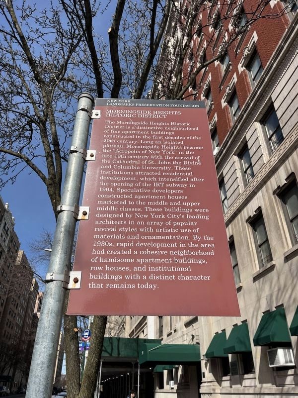 Morningside Heights Historic District Marker image. Click for full size.