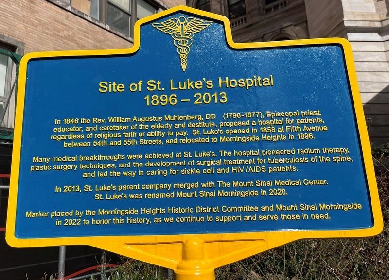 Site of St. Luke's Hospital Marker image. Click for full size.