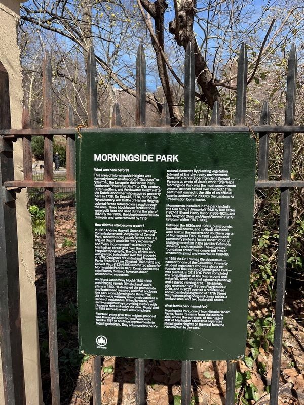 Morningside Park Marker image. Click for full size.